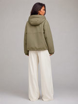 Green Hooded Padded Jacket for Women