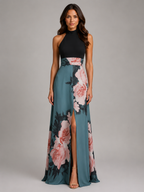 Robe longue sans manches fleurie pour été femme