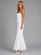 Strapless Lace Corset Maxi Dress Evening Women