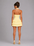 Halter Ruffle Corset Mini Dress Summer Women