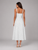 Robe midi à pois pour femme en été