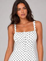 Robe midi à pois pour femme en été