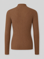 Ribbed mock neck knit top – Nude & Nero