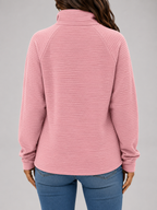 Ribbed half-zip pullover – Nude & Nero