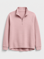 Ribbed half-zip pullover – Nude & Nero