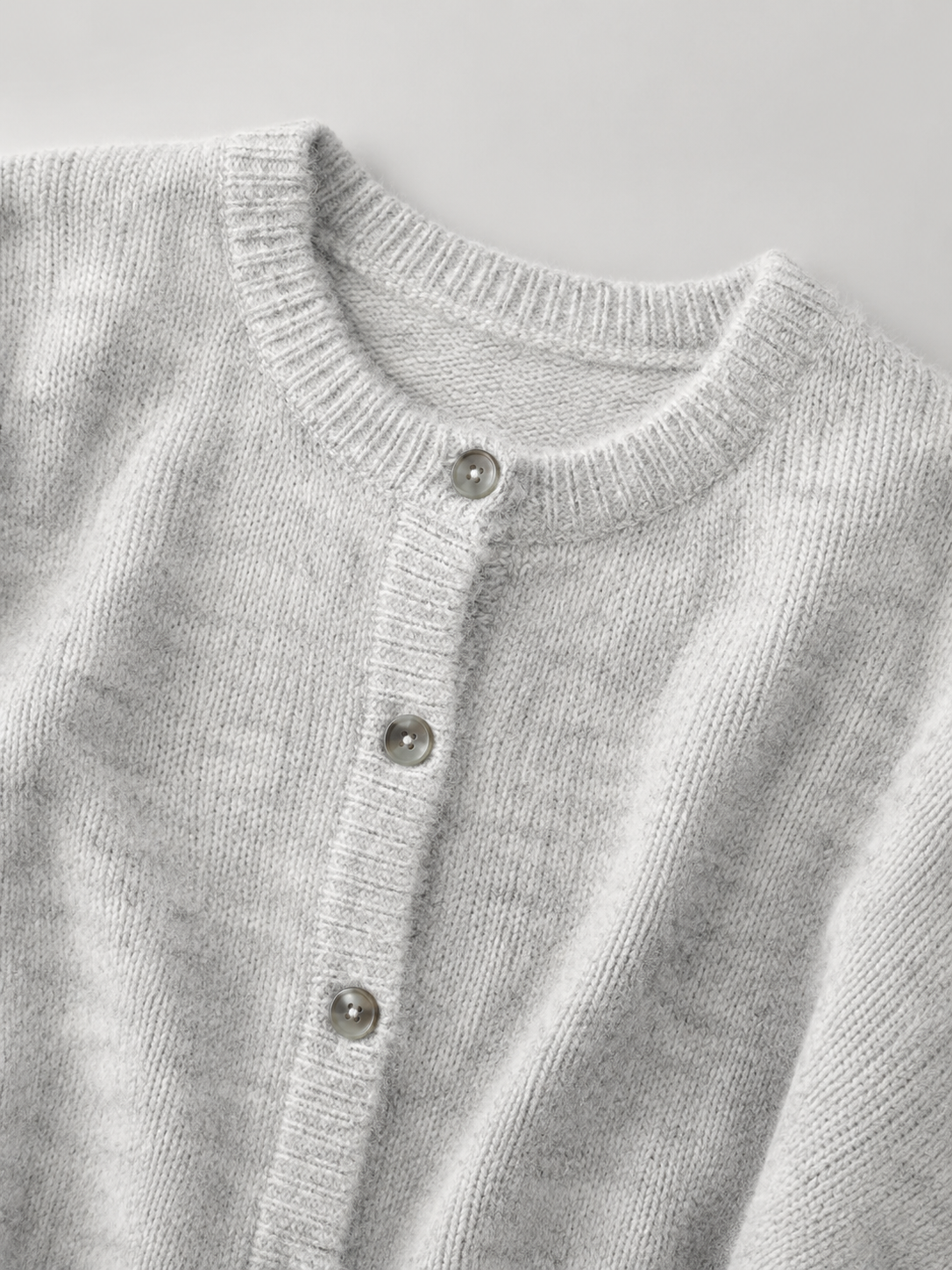 Fuzzy knit button cardigan – Nude & Nero