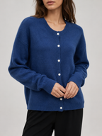 Fuzzy knit button cardigan – Nude & Nero