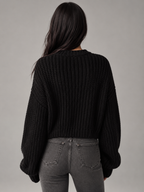 Chunky knit oversized sweater – Nude & Nero