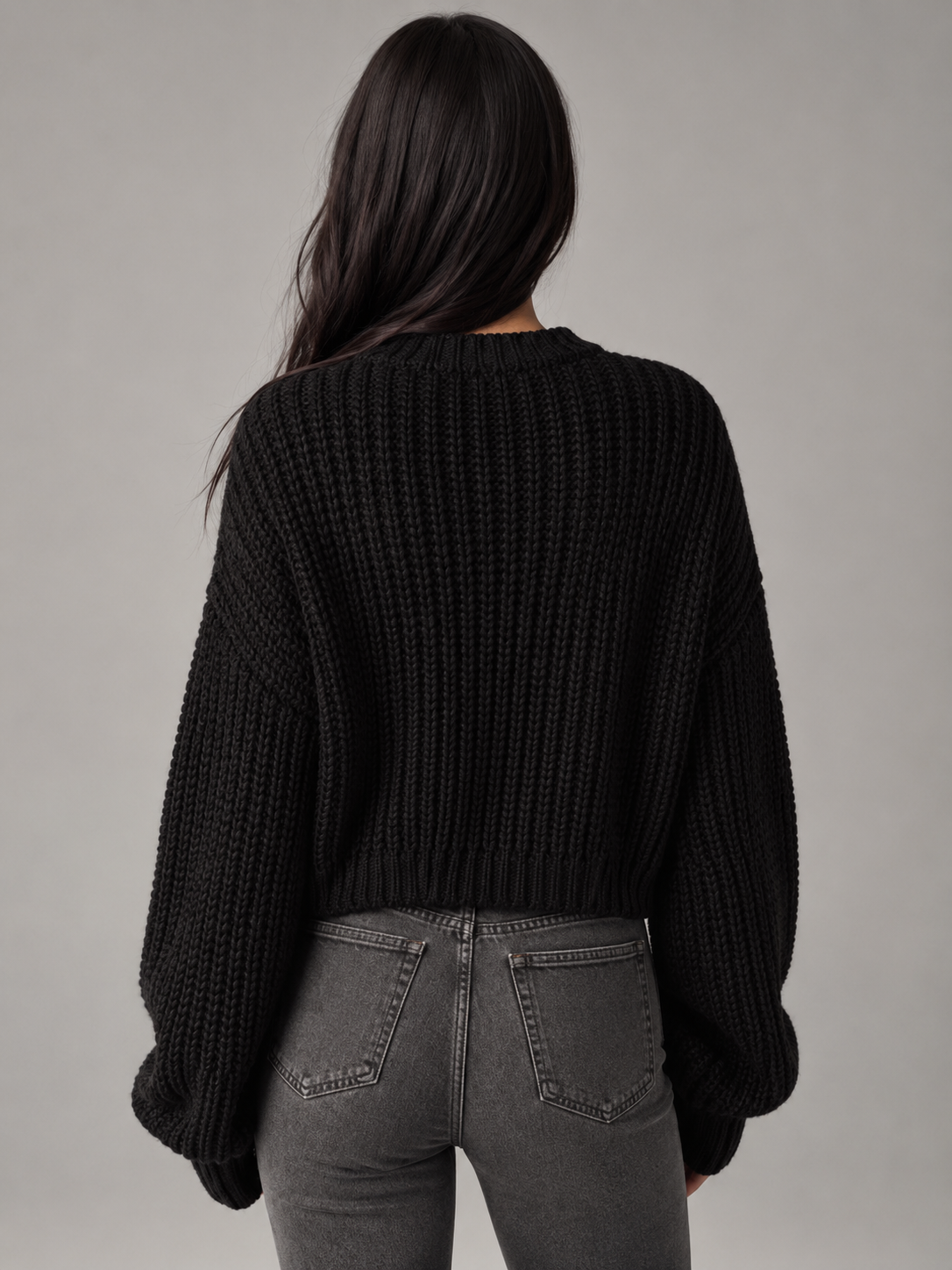 Chunky knit oversized sweater – Nude & Nero