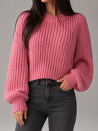 Chunky knit oversized sweater – Nude & Nero