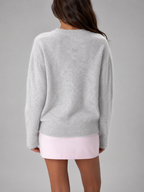 Fuzzy knit crew neck sweater – Nude & Nero