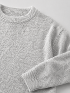 Fuzzy knit crew neck sweater – Nude & Nero