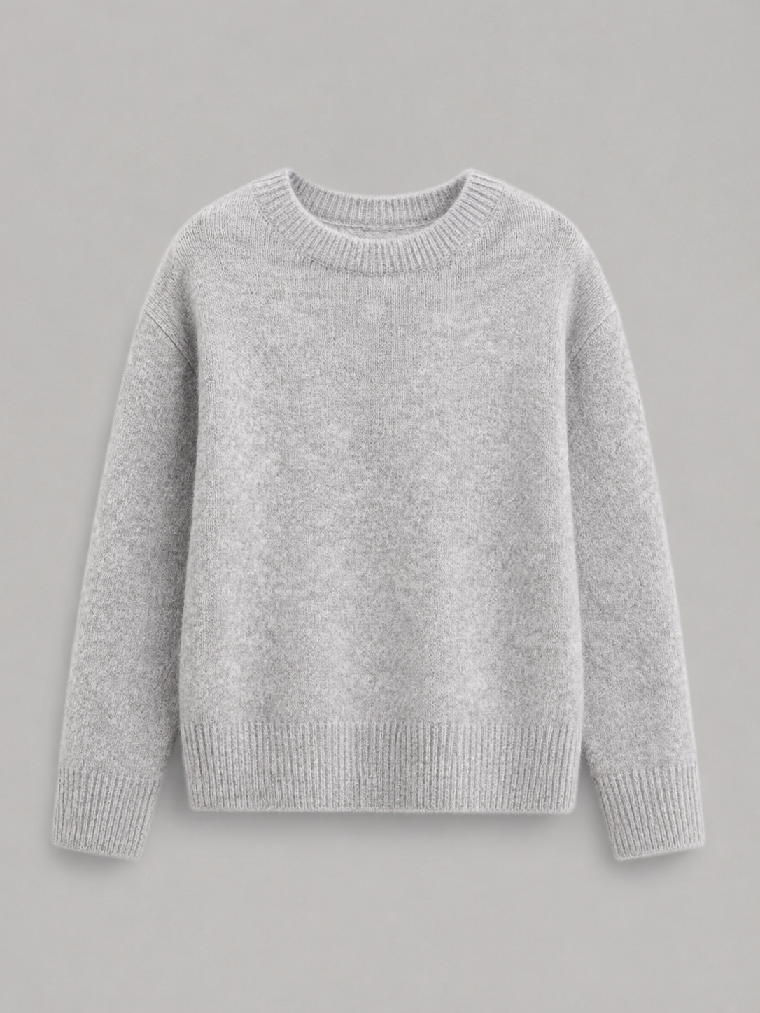 Fuzzy knit crew neck sweater – Nude & Nero