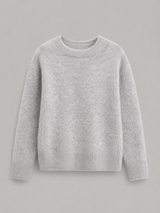 Fuzzy Knit Crew Neck Sweater for Women