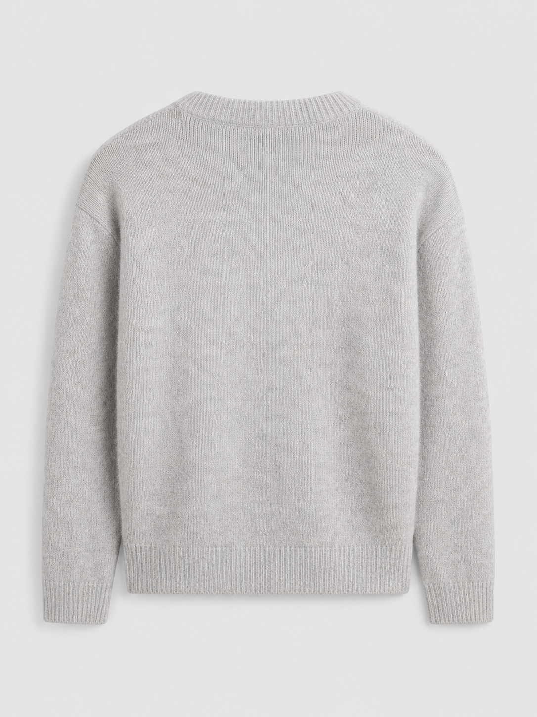 Fuzzy knit crew neck sweater – Nude & Nero