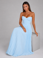 Robe maxi bustier plissée pour invité de mariage