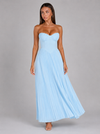 Robe maxi bustier plissée pour invité de mariage
