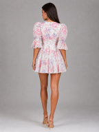 Robe mini en chiffon florale pour femme en été