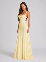 Robe maxi à col cœur pour invité de mariage