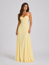 Robe maxi à col cœur pour invité de mariage