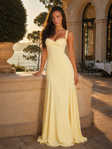 Robe maxi à col cœur pour invité de mariage
