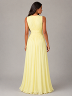 Ruched Chiffon Maxi Dress Wedding Guest