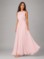 Ruched Chiffon Maxi Dress Wedding Guest