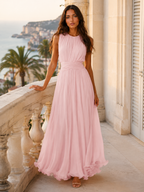 Ruched Chiffon Maxi Dress Wedding Guest