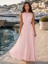Ruched Chiffon Maxi Dress Wedding Guest