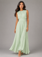 Ruched Chiffon Maxi Dress Wedding Guest