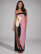 Robe maxi sculptée bustier pour femme soirée