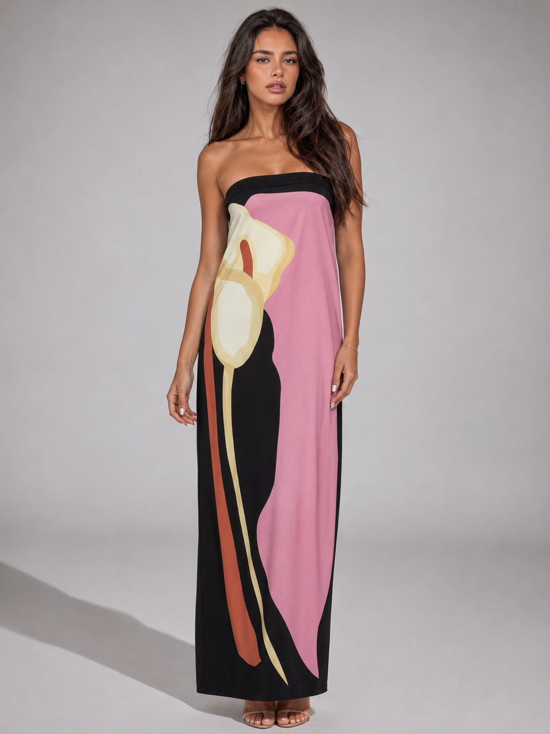 Robe maxi sculptée bustier pour femme soirée
