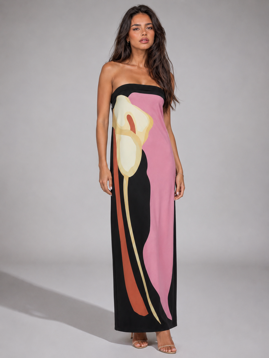 Robe maxi sculptée bustier pour femme soirée