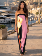 Robe maxi sculptée bustier pour femme soirée