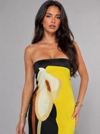 Robe maxi sculptée bustier pour femme soirée