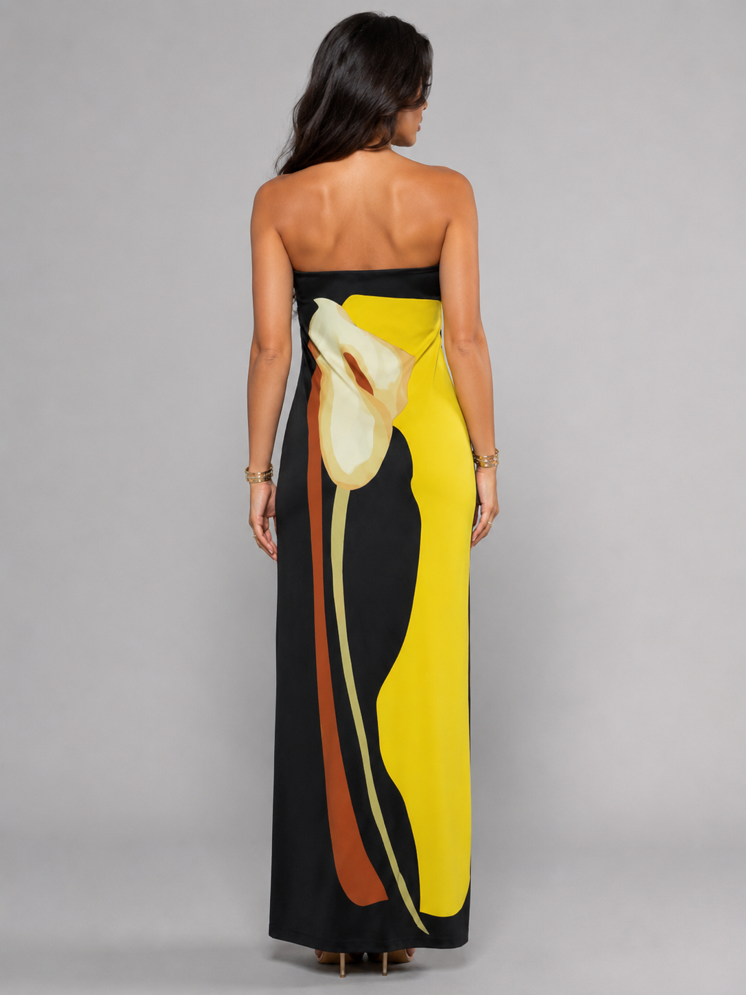 Robe maxi sculptée bustier pour femme soirée