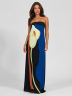 Robe maxi sculptée bustier pour femme soirée