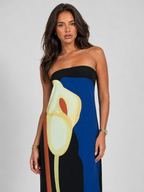 Robe maxi sculptée bustier pour femme soirée