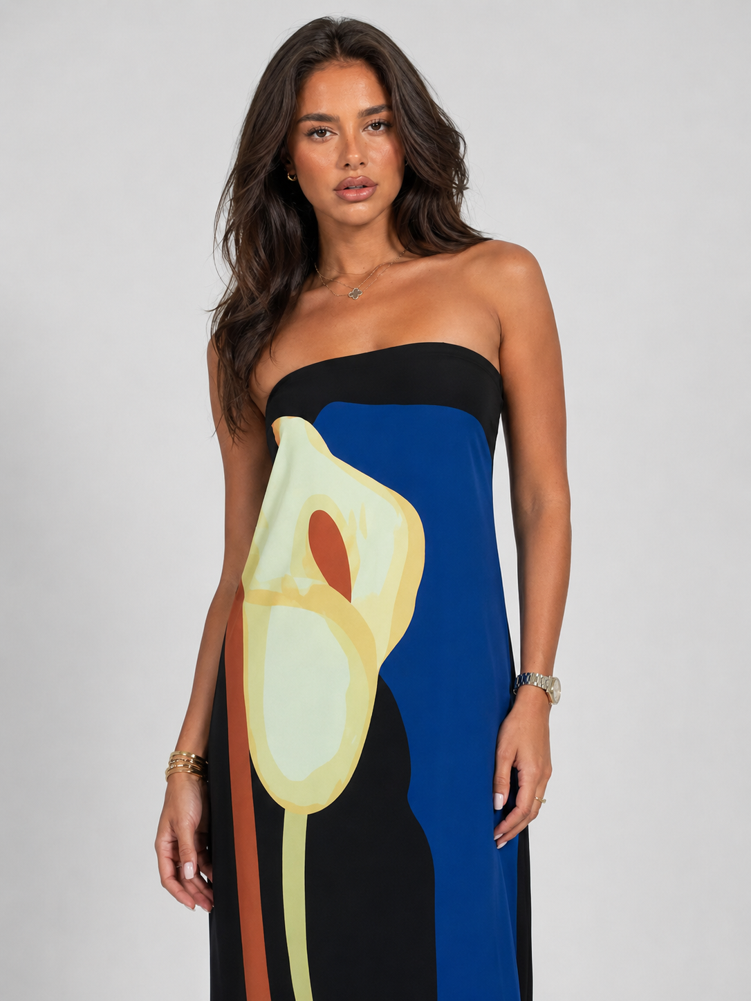 Robe maxi sculptée bustier pour femme soirée