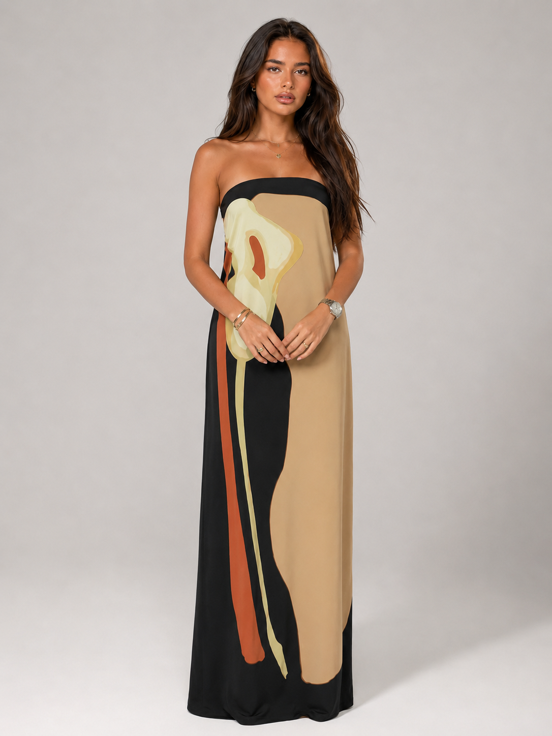 Robe maxi sculptée bustier pour femme soirée