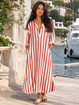 Robe chemise longue rayée pour femme été