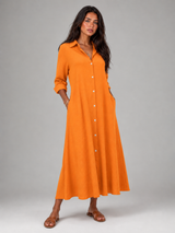 Button Front Midi Shirt Dress Summer Women