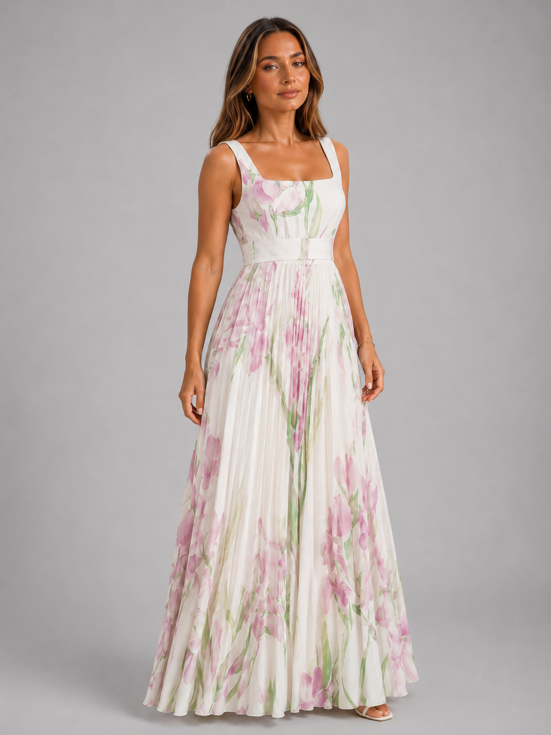 Robe maxi en ligne A fleurie pour femme été