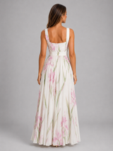 Vestido maxi floral en línea A para mujer verano