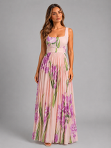 Vestido maxi floral en línea A para mujer verano