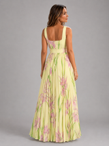 Vestido maxi floral en línea A para mujer verano