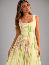 Vestido maxi floral en línea A para mujer verano
