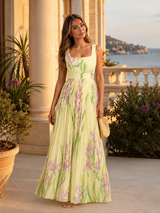 Vestido maxi floral en línea A para mujer verano