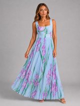 Vestido maxi floral en línea A para mujer verano