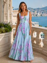 Vestido maxi floral en línea A para mujer verano